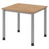 bümö Schreibtisch Serie-H - Gestell: Silber, Dekor: Asteiche, Größe: 80 x 80 cm