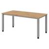 bümö Schreibtisch Serie-Q - Gestell: Silber, Größe: 160 x 80 cm, Dekor: Asteiche