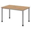 bümö Schreibtisch Serie-H - Gestell: Silber, Dekor: Asteiche, Größe: 120 x 80 cm