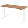 bümö Schreibtisch elektrisch Lite - Dekor: Nussbaum, Größe: 180 x 80 cm, Gestell: Weiß