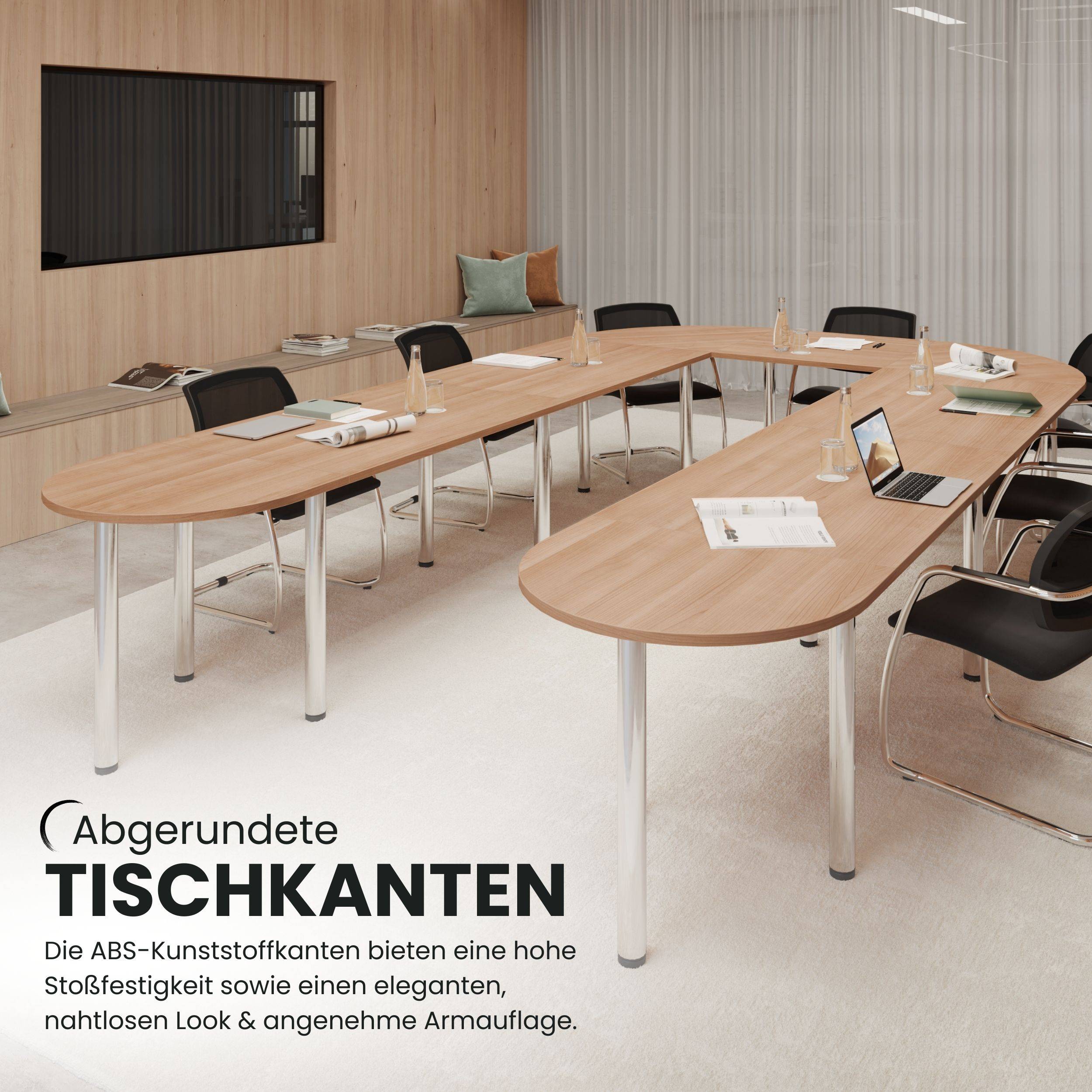 bümö Konferenztisch-Sets Serie-K - Dekor: Eiche, Größe: Set K6 | 380x240 cm-1