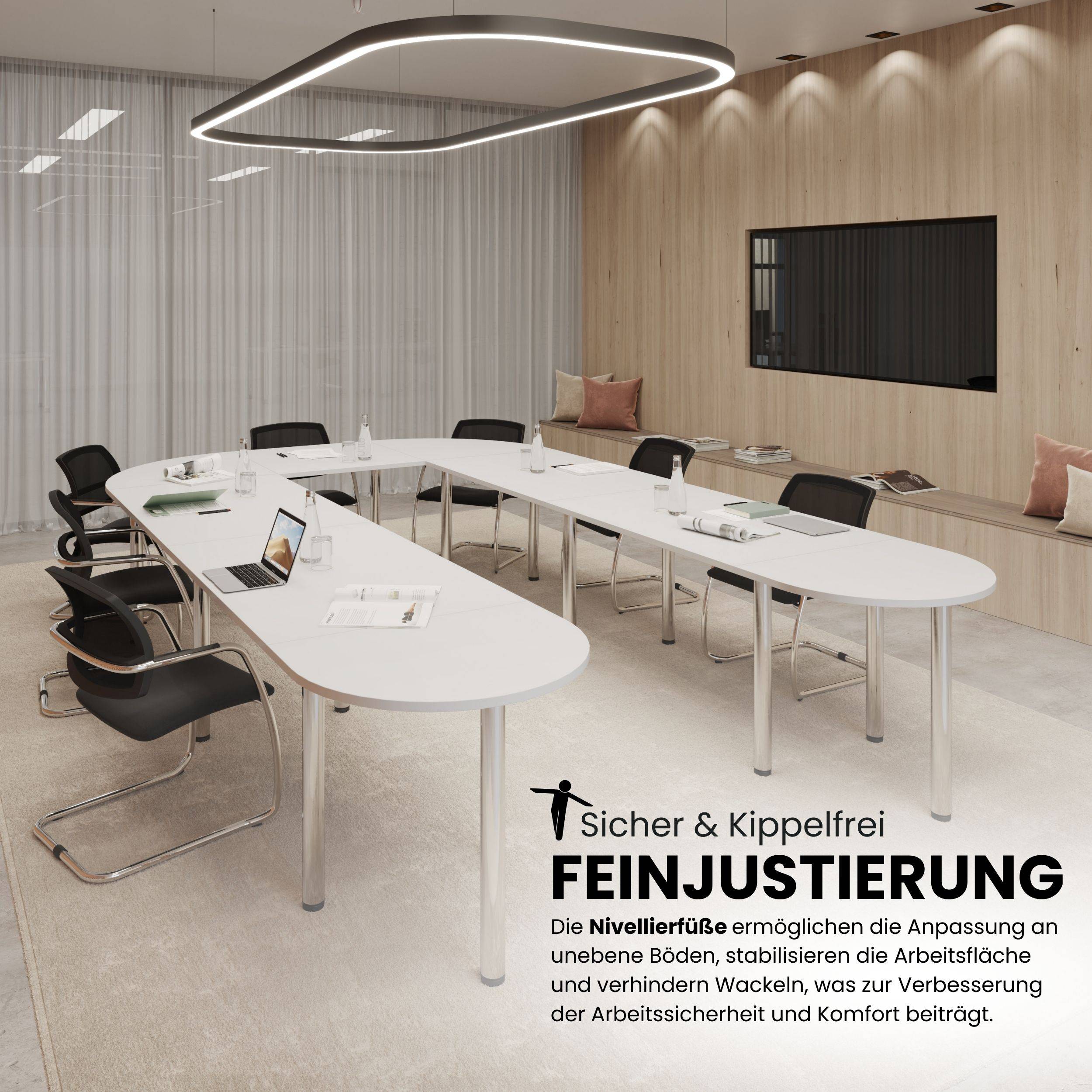 bümö Konferenztisch-Sets Serie-K - Dekor: Eiche, Größe: Set K6 | 380x240 cm-3