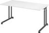 bümö Schreibtisch Serie-Z - Dekor: Weiß, Größe: 160 x 80 cm, Gestell: Graphit