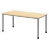 bümö Schreibtisch Serie-H - Dekor: Ahorn, Gestell: Silber, Größe: 160 x 80 cm