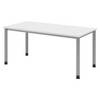 bümö Schreibtisch Serie-H - Dekor: Weiß, Gestell: Silber, Größe: 160 x 80 cm
