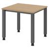 bümö Schreibtisch Serie-Q - Größe: 80 x 80 cm, Gestell: Graphit, Dekor: Eiche
