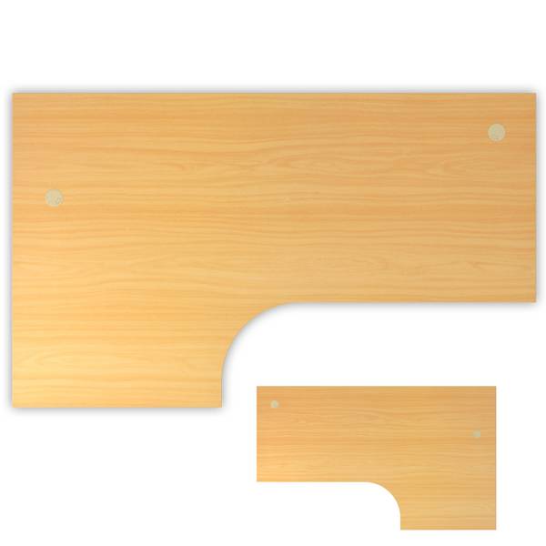 bümö DIY Schreibtischplatte - Dekor: Buche, Größe: Eckschreibtisch 200 x 120 cm