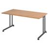 bümö Schreibtisch Serie-Z - Größe: 160 x 80 cm, Gestell: Graphit, Dekor: Nussbaum