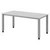 bümö Schreibtisch Serie-Q - Gestell: Silber, Größe: 160 x 80 cm, Dekor: Grau