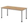 bümö Schreibtisch Serie-H - Gestell: Silber, Größe: 160 x 80 cm, Dekor: Asteiche