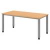 bümö Schreibtisch Serie-Q - Gestell: Silber, Dekor: Buche, Größe: 160 x 80 cm