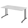 bümö Schreibtisch Serie-Z - Größe: 160 x 80 cm, Gestell: Graphit, Dekor: Grau