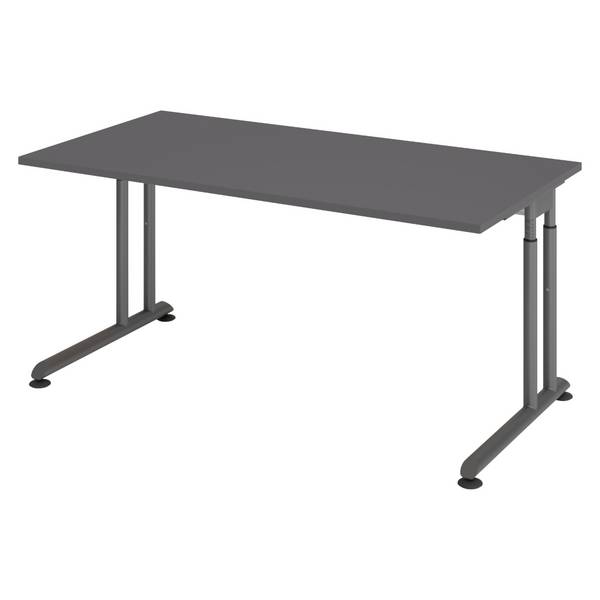 bümö Schreibtisch Serie-Z - Größe:  160 x 80 cm, Dekor: Graphit, Gestell: Graphit