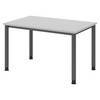 bümö Schreibtisch Serie-H - Größe: 120 x 80 cm, Gestell: Graphit, Dekor: Grau