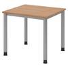 bümö Schreibtisch Serie-H - Gestell: Silber, Größe: 80 x 80 cm, Dekor: Nussbaum