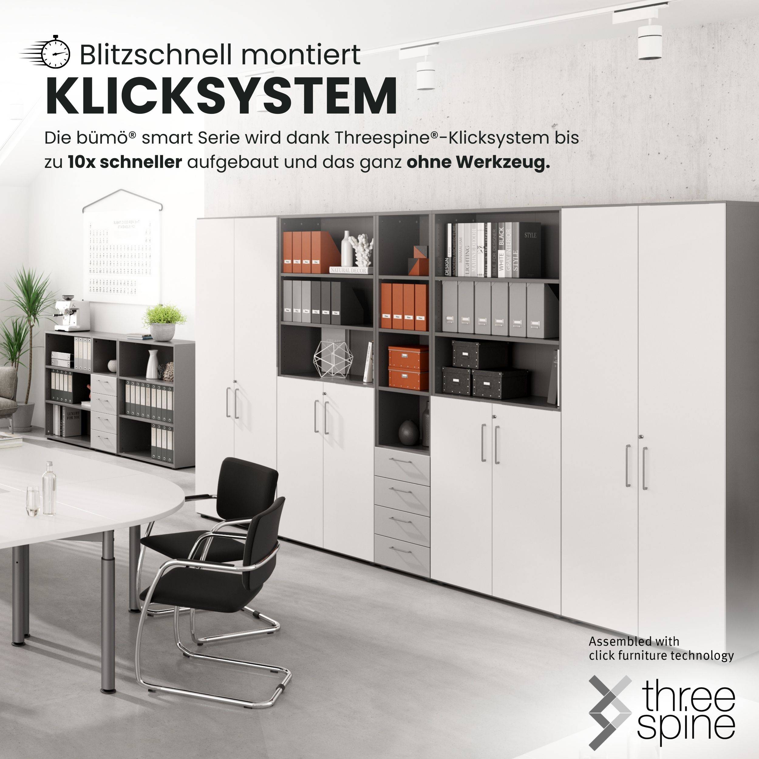 bümö smart Aktenregal - 2 Ordnerhöhen - Dekor: Graphit-2