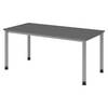 bümö Schreibtisch Serie-H - Gestell: Silber, Größe: 160 x 80 cm, Dekor: Graphit