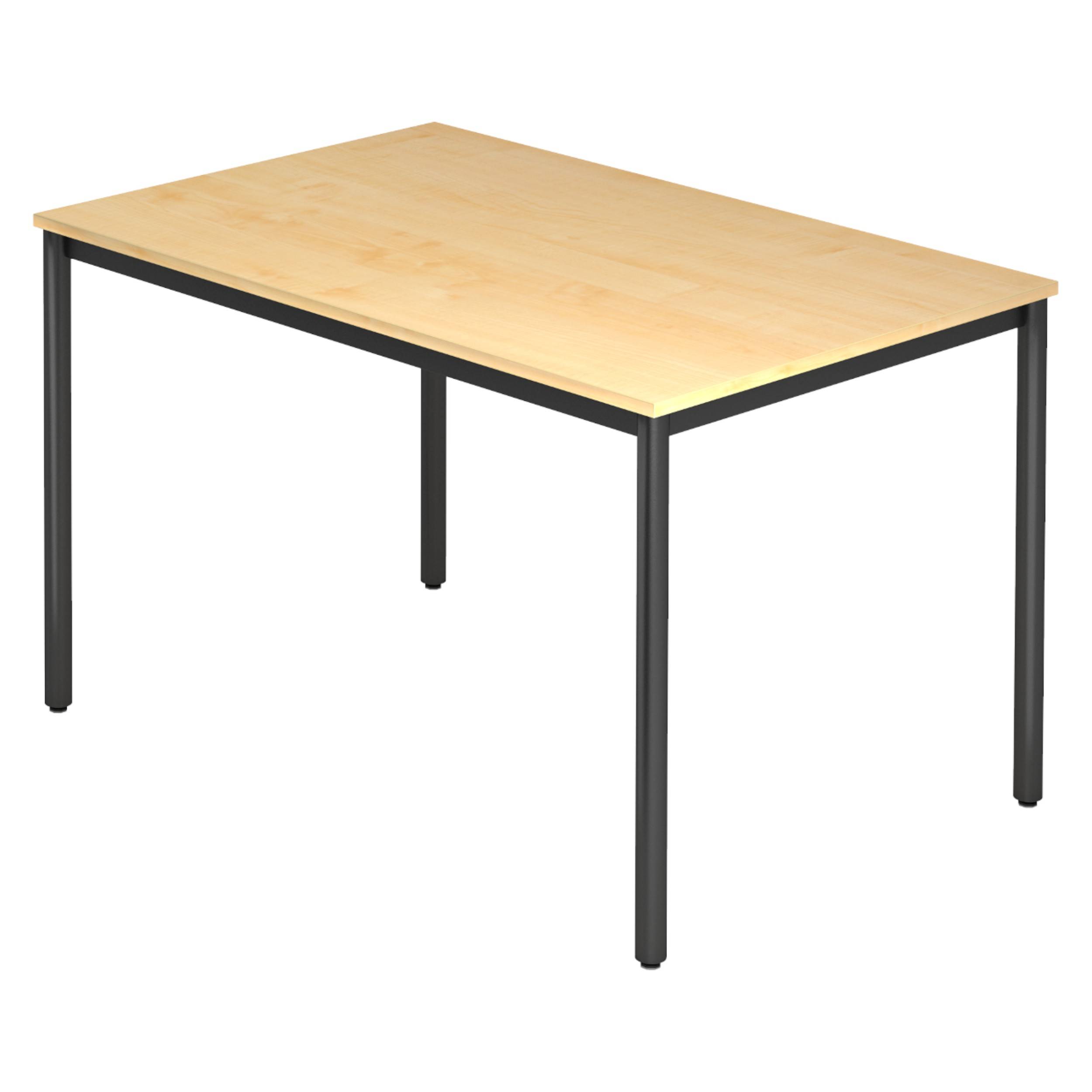 bümö Besprechungstisch Serie-D - Dekor: Ahorn, tischfuss: Rundrohr schwarz, Größe: 120x80 cm-0