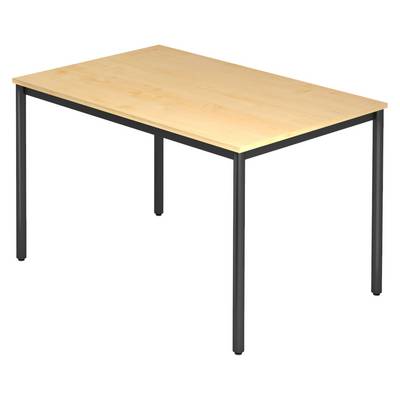 bümö Besprechungstisch Serie-D - Dekor: Ahorn, tischfuss: Rundrohr schwarz, Größe: 120x80 cm-0