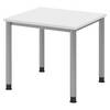 bümö Schreibtisch Serie-H - Dekor: Weiß, Gestell: Silber, Größe: 80 x 80 cm