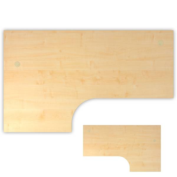 bümö DIY Schreibtischplatte - Dekor: Ahorn, Größe: Eckschreibtisch 200 x 120 cm