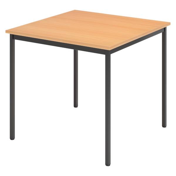 bümö Kantinentisch Serie-V - Optik: Buche/Schwarz, Größe:  80x80 cm