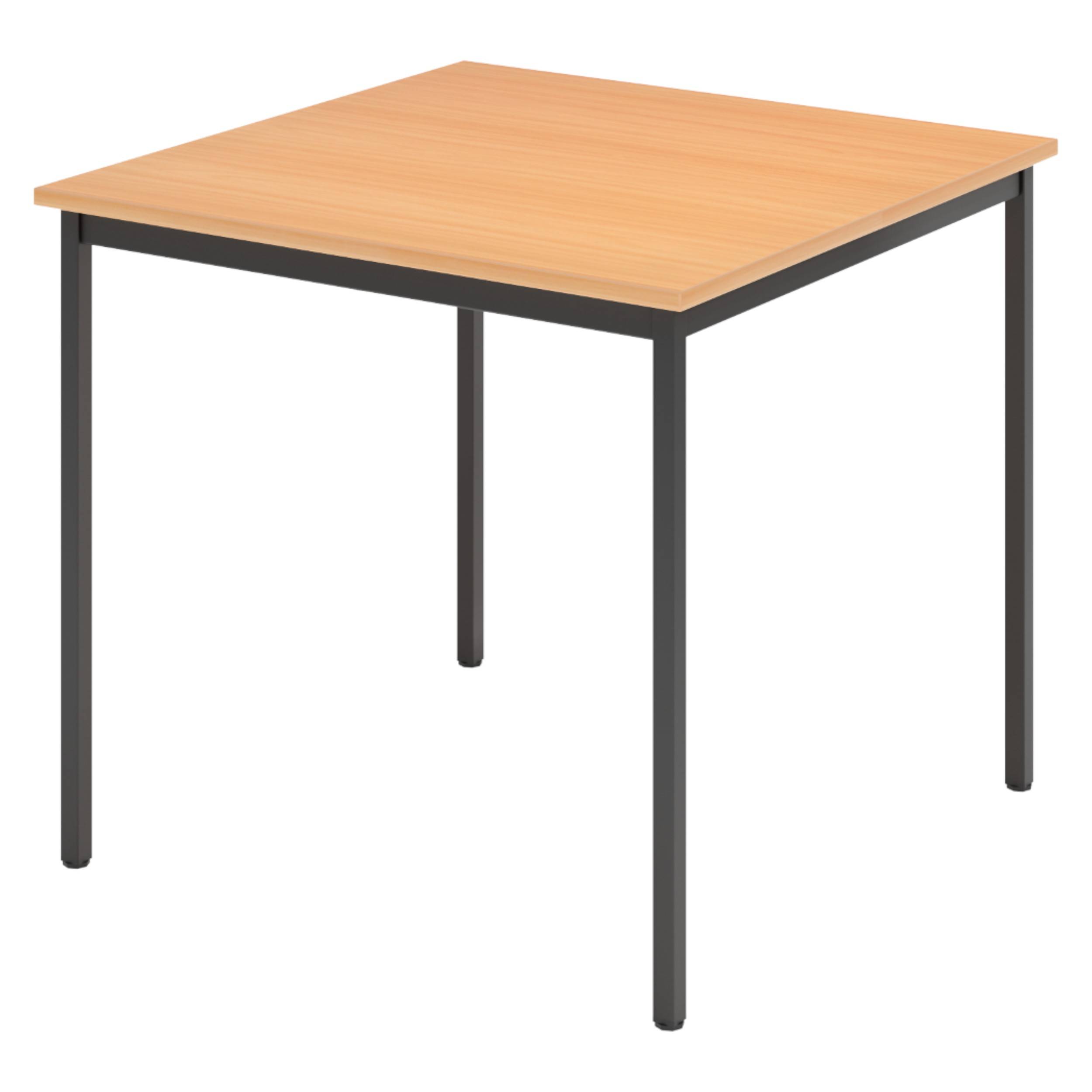 bümö Kantinentisch Serie-V - Optik: Buche/Schwarz, Größe: 80x80 cm-0
