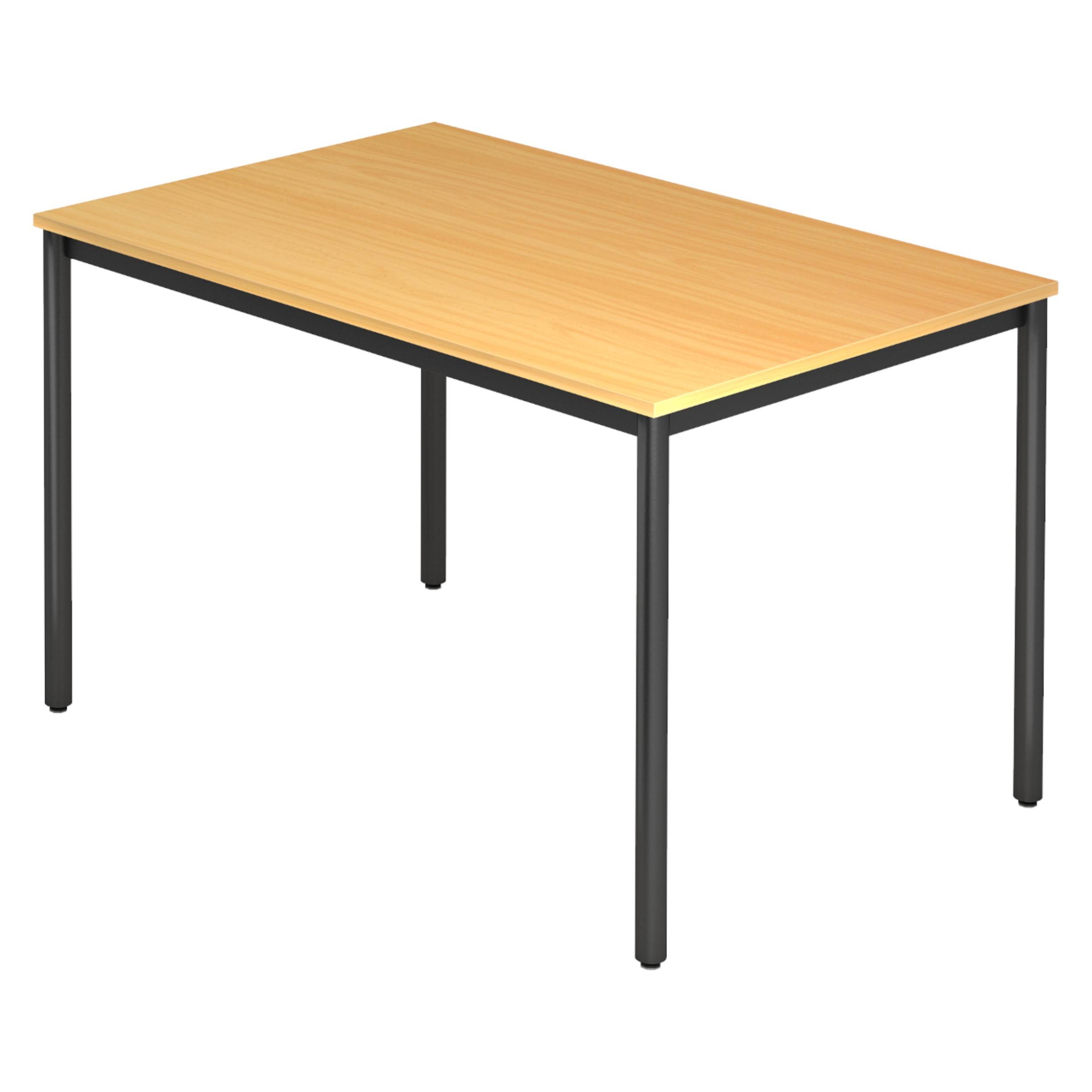 bümö Besprechungstisch Serie-D - Dekor: Buche, tischfuss: Rundrohr schwarz, Größe: 120x80 cm-0