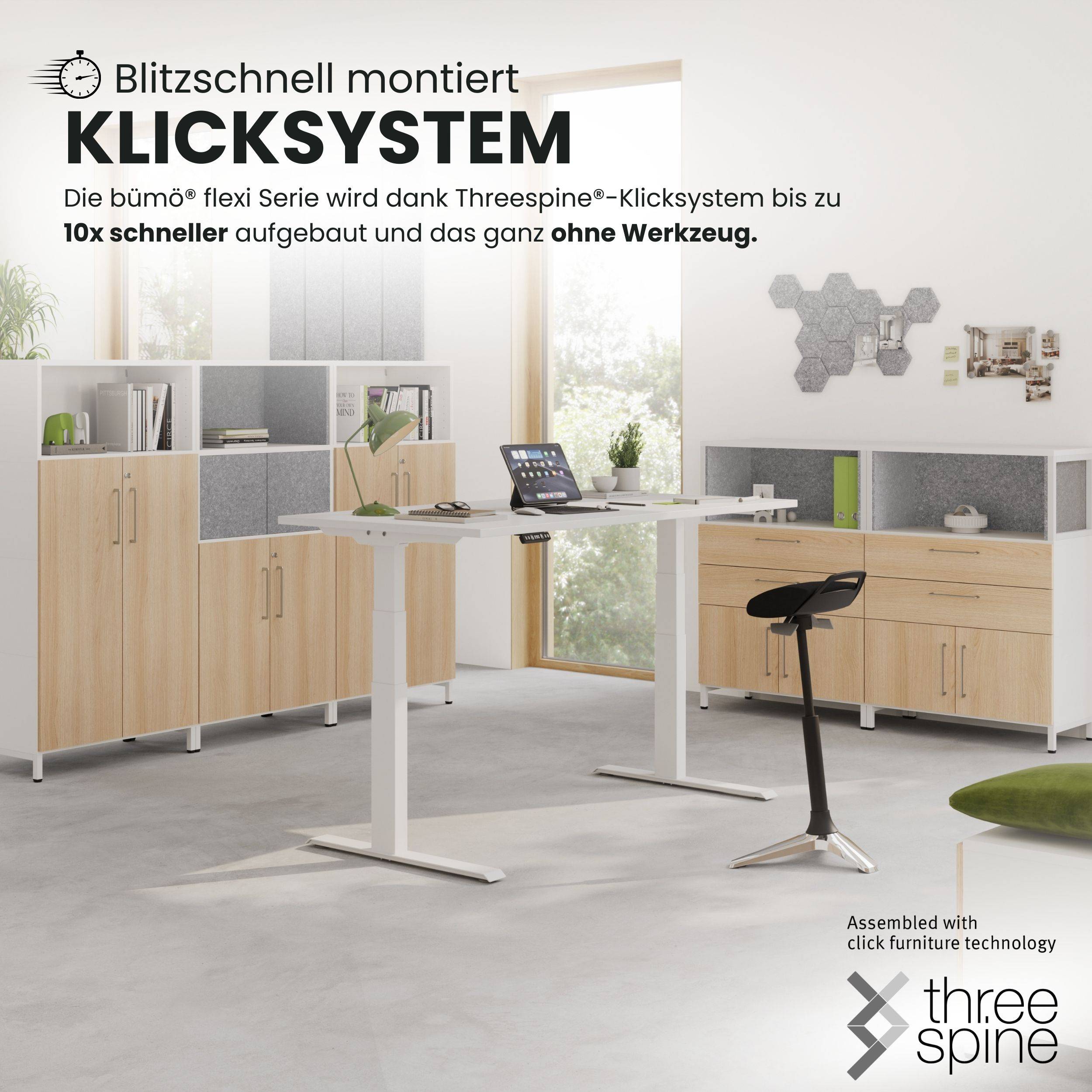 bümö flexi Aktenregal - 4 Ordnerhöhen - Dekor: Graphit-4
