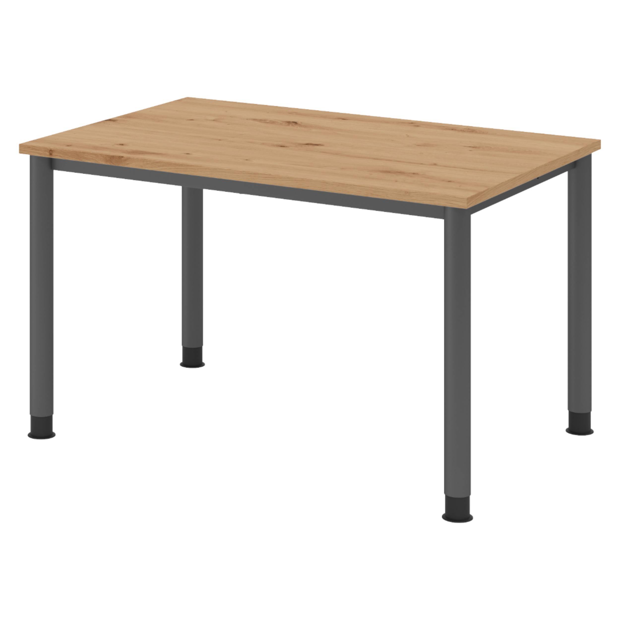 bümö Schreibtisch Serie-H - Dekor: Asteiche, Größe: 120 x 80 cm, Gestell: Graphit-0