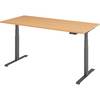 bümö Schreibtisch elektrisch Lite - Dekor: Buche, Gestell: Graphit, Größe: 180 x 80 cm