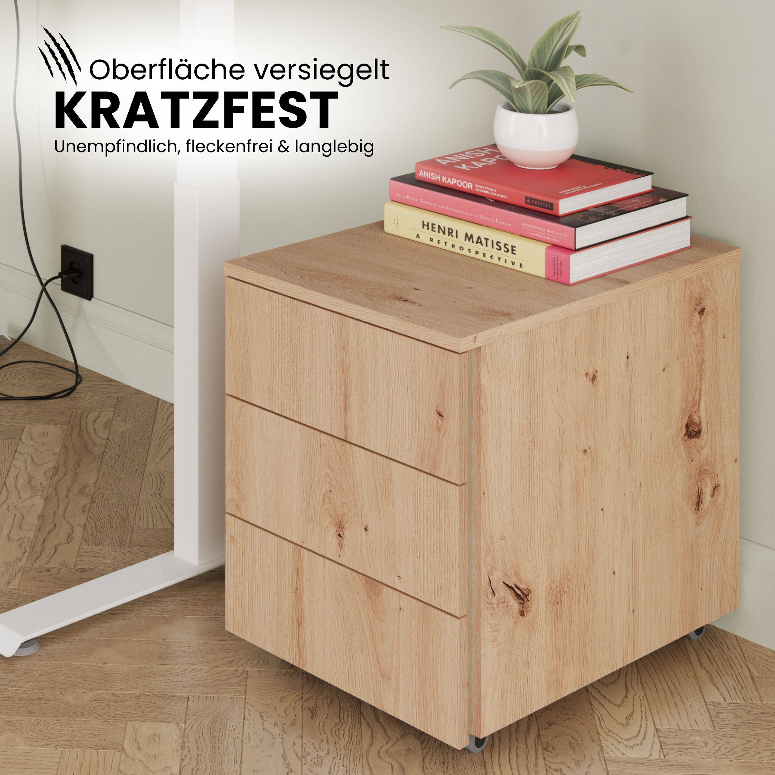 bümö lite Rollcontainer - mit 3 Schubladen - Dekor: Grau-3