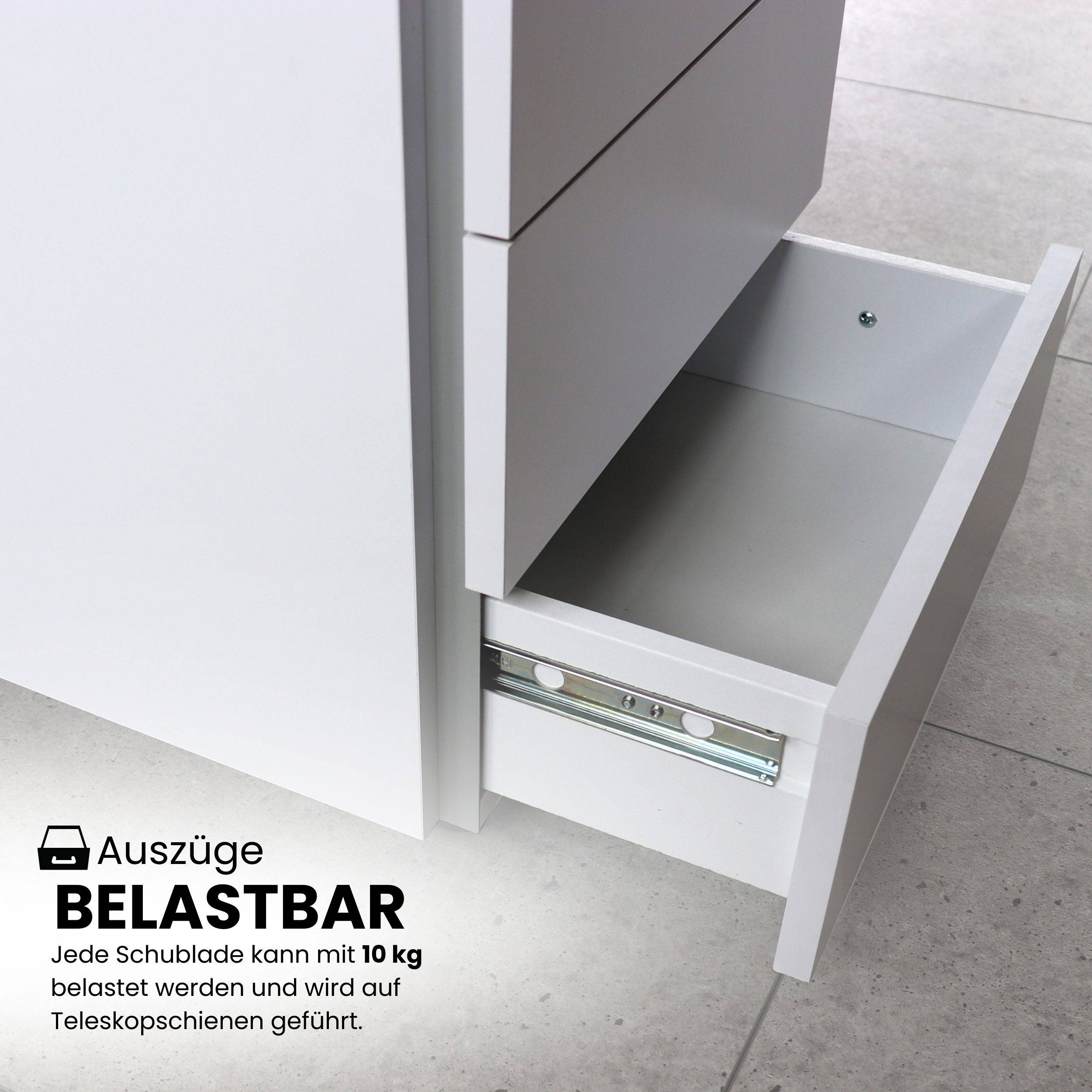bümö lite Rollcontainer - mit 3 Schubladen - Dekor: Grau-4