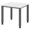 bümö Schreibtisch Serie-Q - Dekor: Weiß, Größe: 80 x 80 cm, Gestell: Graphit