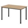 bümö Schreibtisch Serie-H - Größe: 120 x 80 cm, Gestell: Graphit, Dekor: Eiche