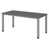 bümö Schreibtisch Serie-Q - Gestell: Silber, Größe: 160 x 80 cm, Dekor: Graphit