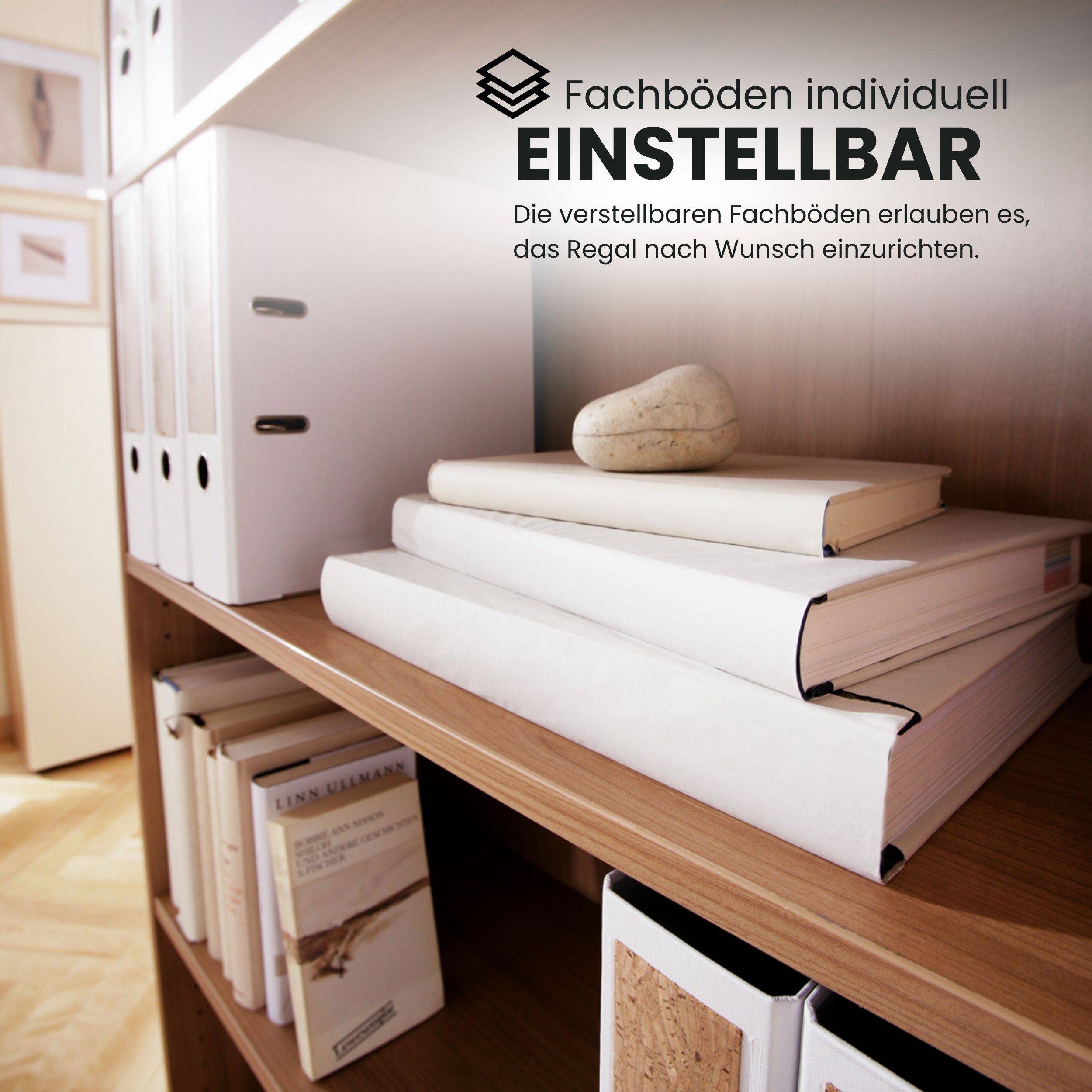 bümö basic Aktenregal - 5 Ordnerhöhen - Dekor: Weiß-1