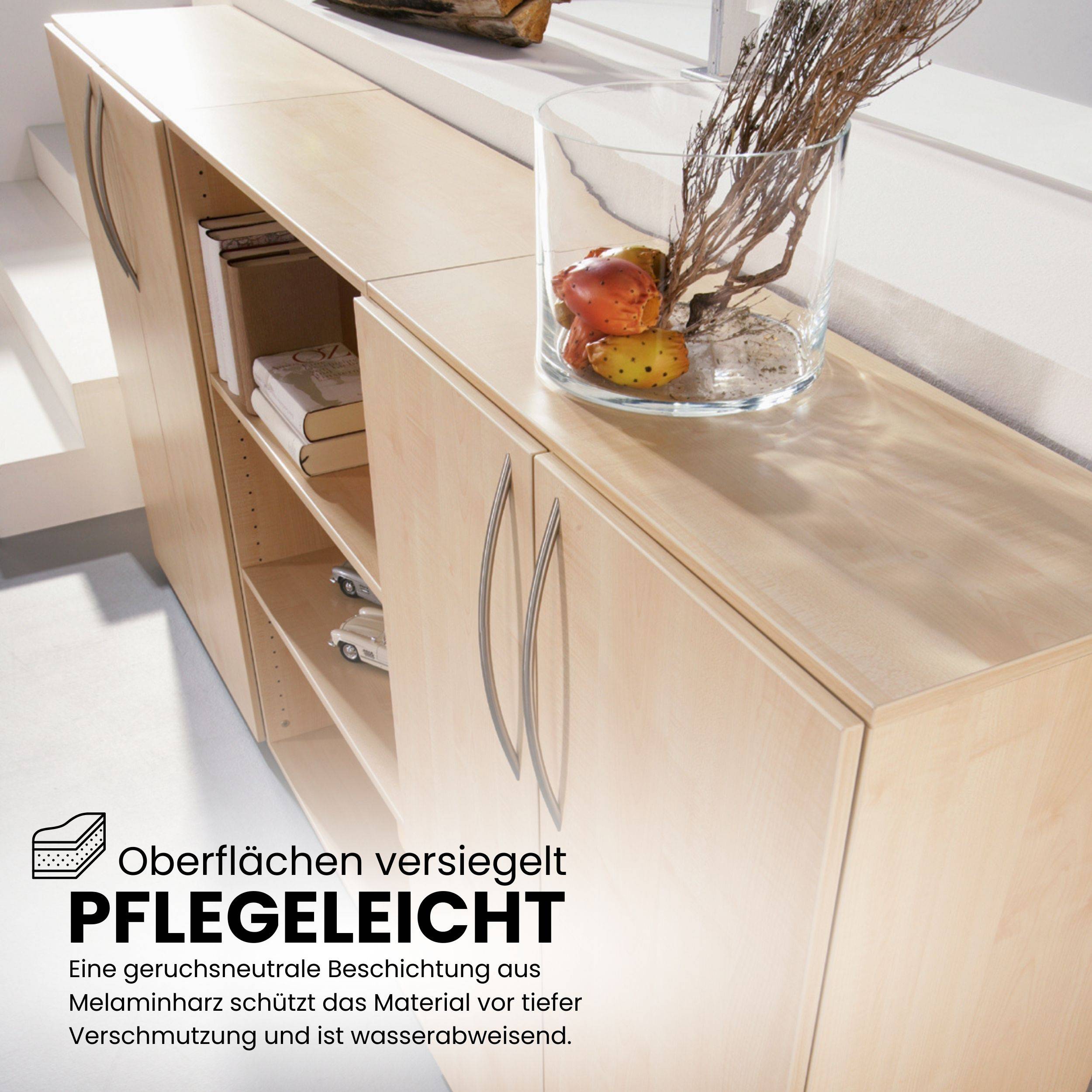 bümö basic Aktenregal - 5 Ordnerhöhen - Dekor: Weiß-3