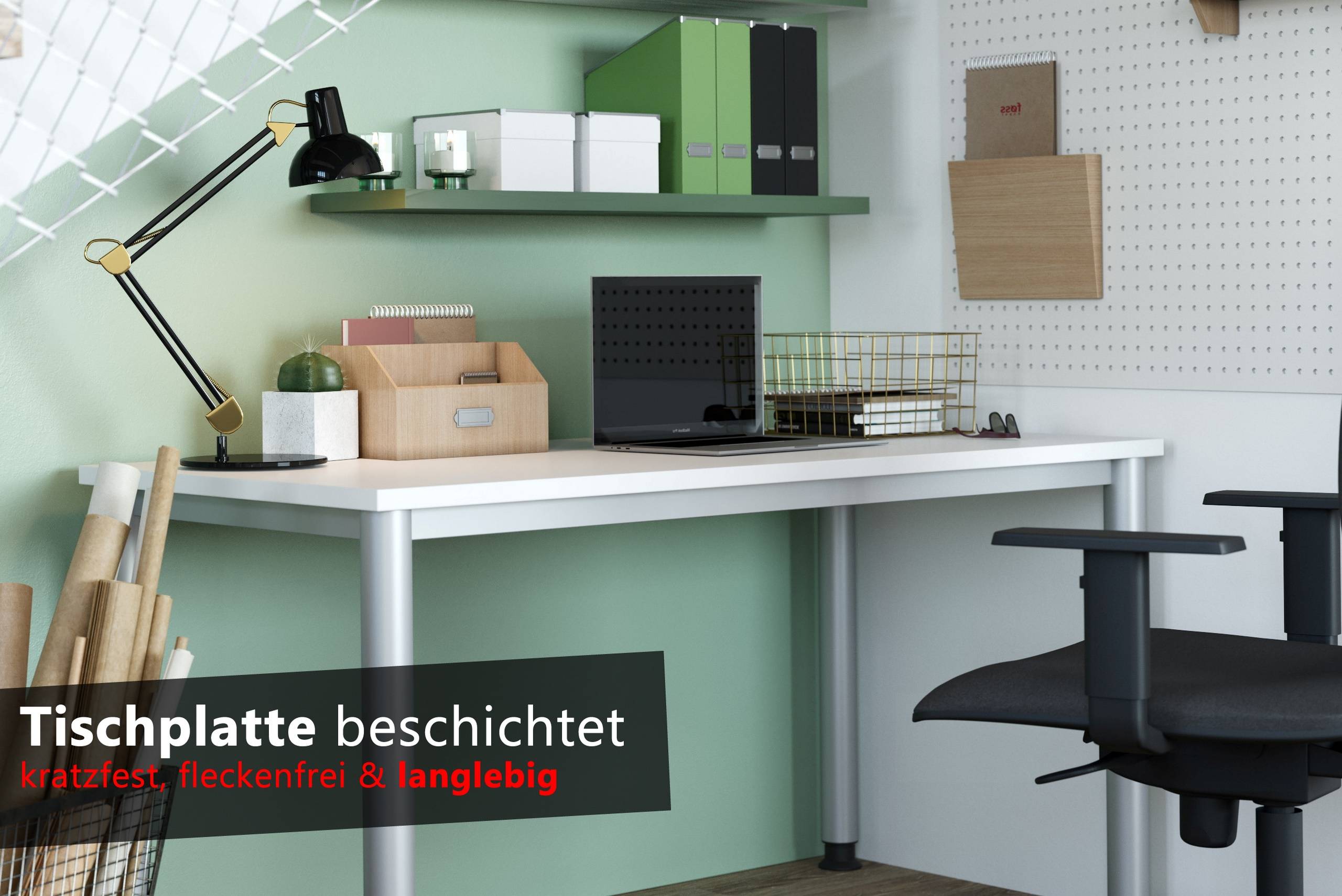 bümö Schreibtisch Serie-H (Mini) - Größe: 120 x 67,2 cm, Dekor: Graphit, Gestell: Graphit-2
