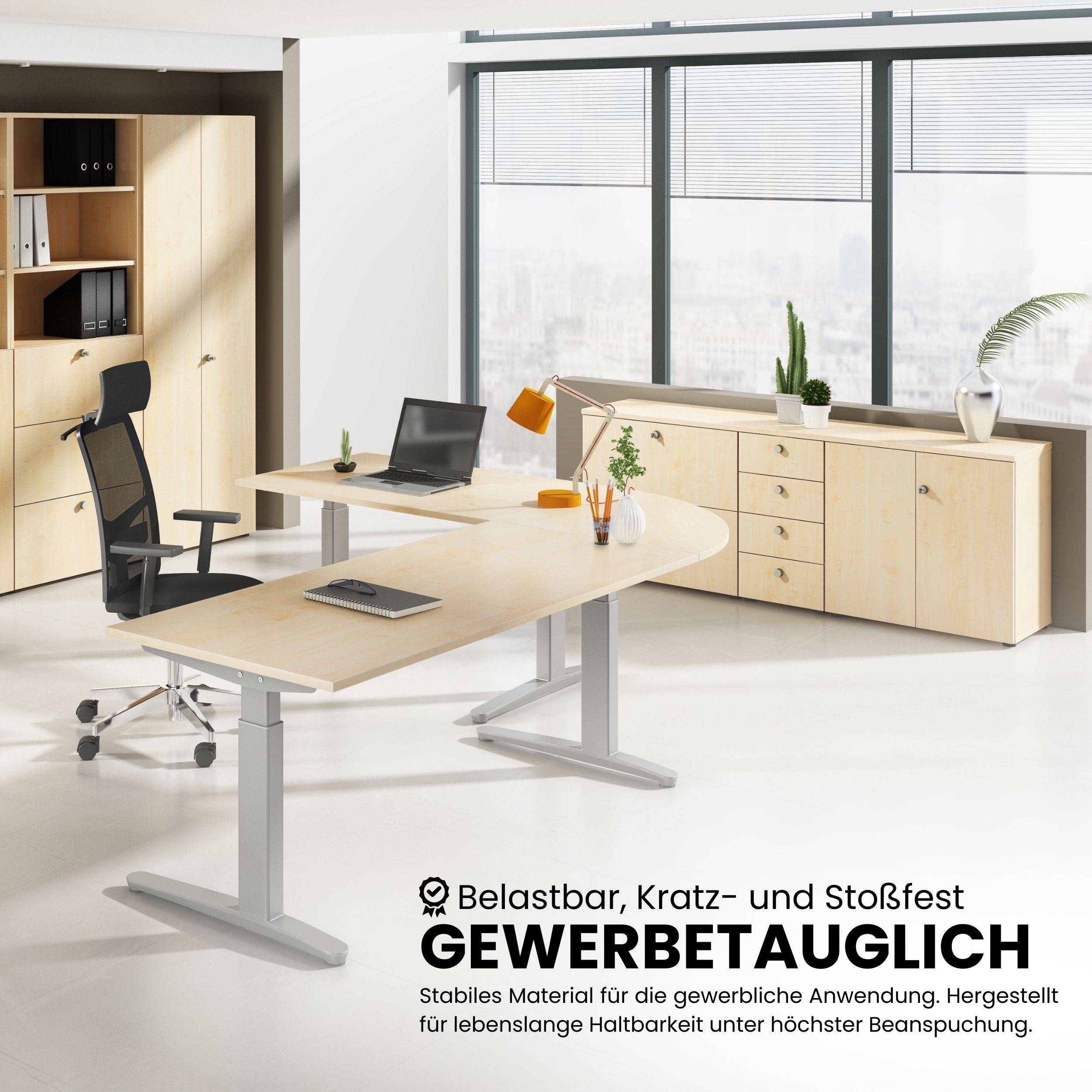bümö DIY Schreibtischplatte - Größe: 120 x 80 cm, Dekor: Graphit-4