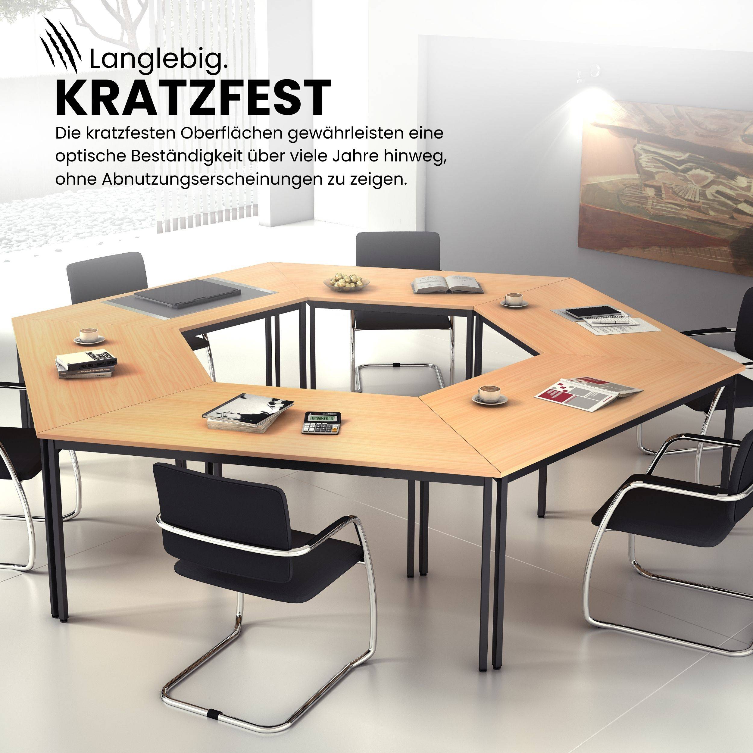 bümö Kantinentisch Serie-V - Größe: 120x80 cm, Optik: Grau/Grau-2