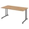 bümö Schreibtisch Serie-Z - Größe: 160 x 80 cm, Dekor: Asteiche, Gestell: Graphit