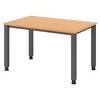 bümö Schreibtisch Serie-Q - Dekor: Buche, Größe: 120 x 80 cm, Gestell: Graphit