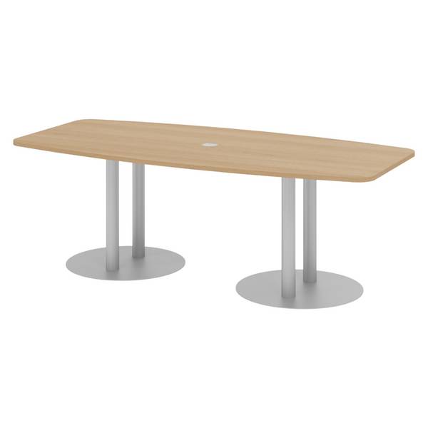 bümö Konferenztisch klein KT22 - Dekor: Eiche, tischfuss: Säule in Silber