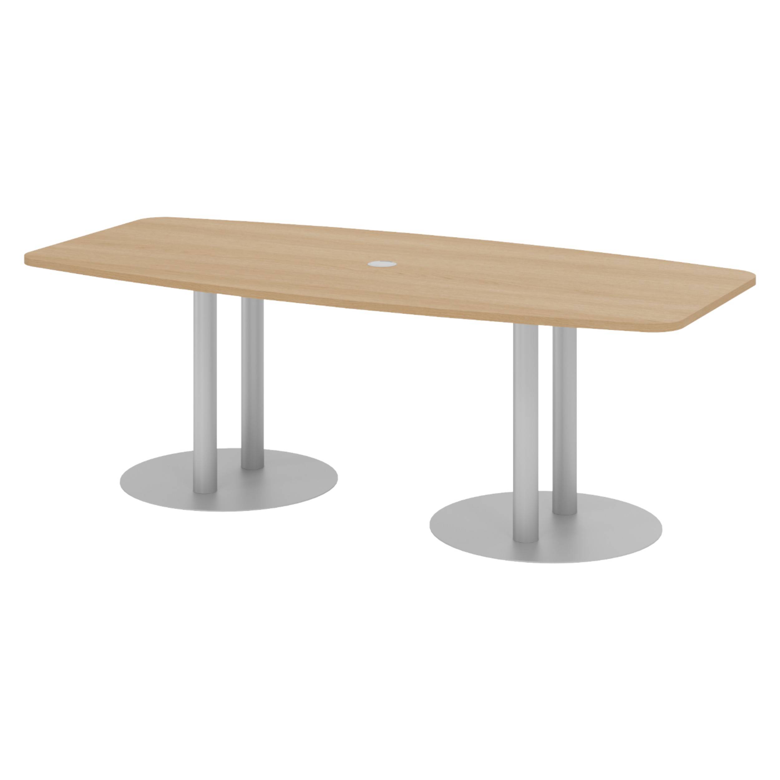 bümö Konferenztisch klein KT22 - Dekor: Eiche, tischfuss: Säule in Silber-0