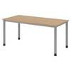bümö Schreibtisch Serie-H - Gestell: Silber, Größe: 160 x 80 cm, Dekor: Eiche