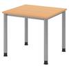 bümö Schreibtisch Serie-H - Gestell: Silber, Dekor: Buche, Größe: 80 x 80 cm