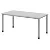bümö Schreibtisch Serie-H - Gestell: Silber, Größe: 160 x 80 cm, Dekor: Grau