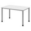 bümö Schreibtisch Serie-H - Dekor: Weiß, Gestell: Silber, Größe: 120 x 80 cm