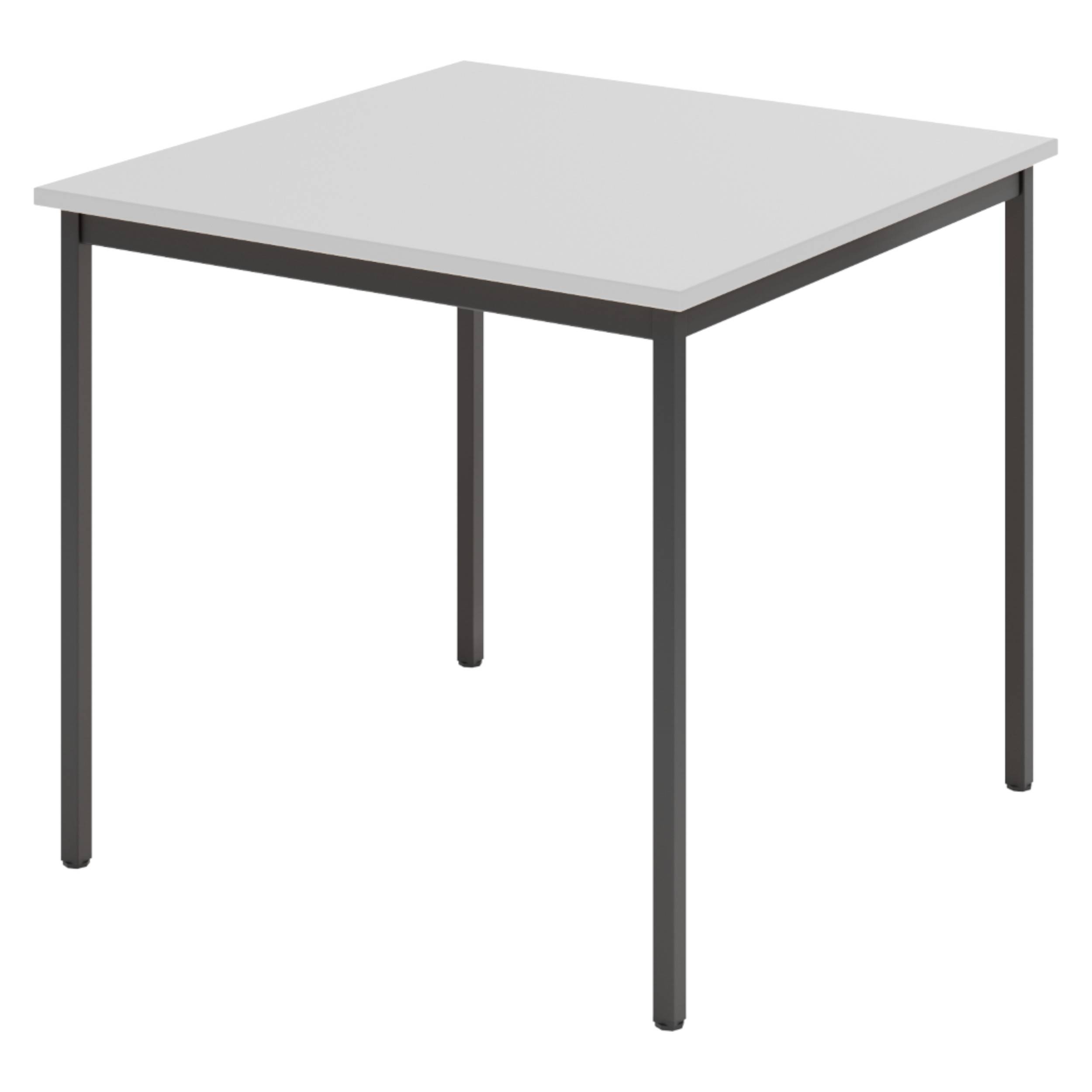 bümö Kantinentisch Serie-V - Größe: 80x80 cm, Optik: Grau/Schwarz-0